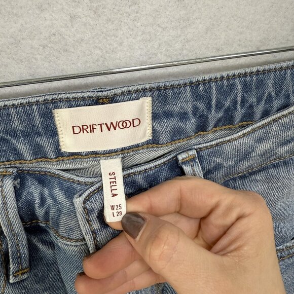 Driftwood Jeans Womens 25x29 Light Wash Stella High Rise Straight Leg Denim - Picture 5 of 10